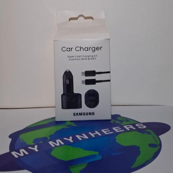 Samsung Dual Port Car Charger – 45W + 15W Super Fast Charging 2.0