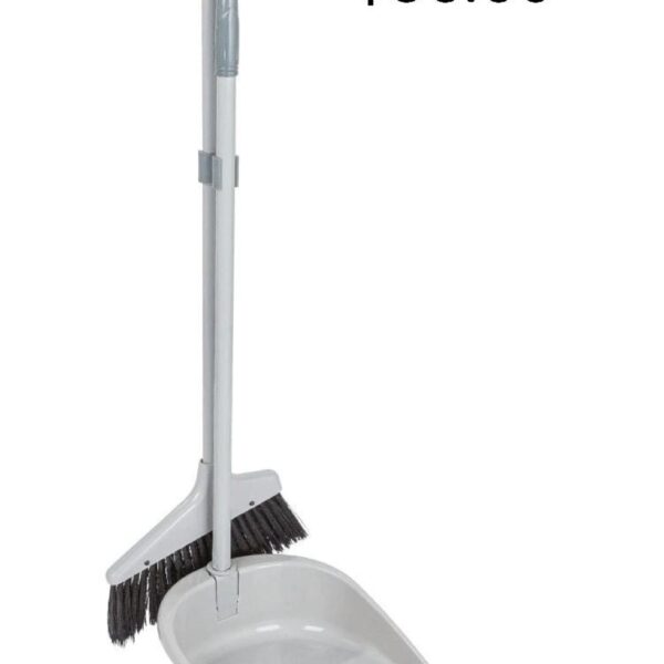 Ashley Long Handle Dustpan & Brush Set - Grey